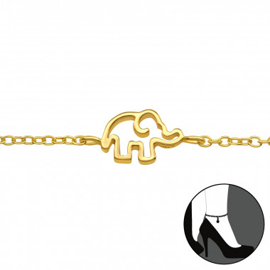 Elephant - 925 Sterling Silver Silver Anklets SD44309