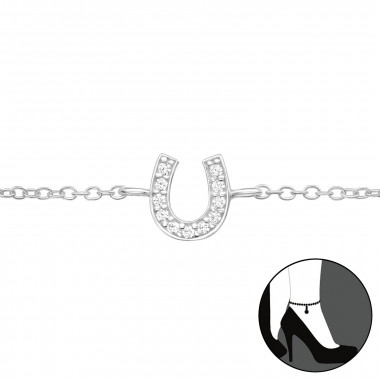 Horseshoe - 925 Sterling Silver Silver Anklets SD44310