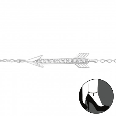 Arrow - 925 Sterling Silver Silver Anklets SD44313