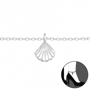 Shell - 925 Sterling Silver Silver Anklets SD44703