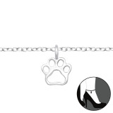 Paw Print - 925 Sterling Silver Silver Anklets SD45209