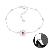 Flower - 925 Sterling Silver Silver Anklets SD45663