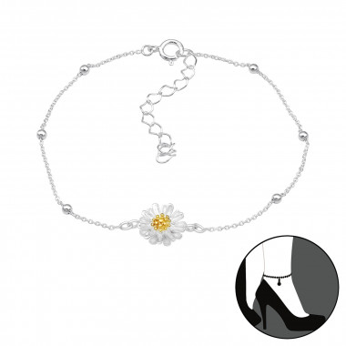 Flower - 925 Sterling Silver Silver Anklets SD45666