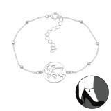 World - 925 Sterling Silver Silver Anklets SD45667