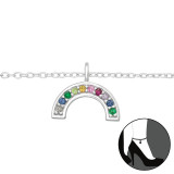 Rainbow - 925 Sterling Silver Silver Anklets SD46174