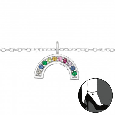 Rainbow - 925 Sterling Silver Silver Anklets SD46174