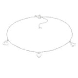 Hearts - 925 Sterling Silver Silver Anklets SD46267