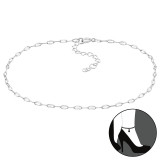 26cm Flat Chain - 925 Sterling Silver Silver Anklets SD47506