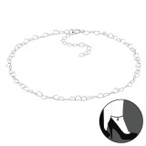 26cm Heart Chain - 925 Sterling Silver Silver Anklets SD47516