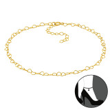 26cm Heart Chain - 925 Sterling Silver Silver Anklets SD47517