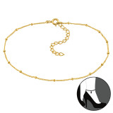 Cable Chain With Round Cylinders - 925 Sterling Silver Silver Anklets SD48642