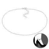 Cable Chain 25cm - 925 Sterling Silver Silver Anklets SD48678