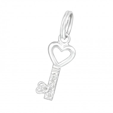 Key - 925 Sterling Silver Splitring Charms SD17472