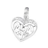 #1 Mom - 925 Sterling Silver Splitring Charms SD30340