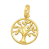 Laser Cut Tree Of Life - 925 Sterling Silver Splitring Charms SD44448