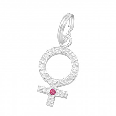 Female Gender Sign - 925 Sterling Silver Splitring Charms SD44476