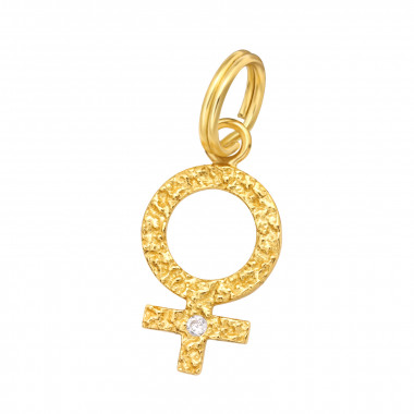 Female Gender Sign - 925 Sterling Silver Splitring Charms SD44479