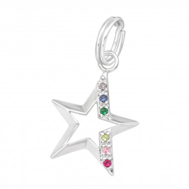 Star - 925 Sterling Silver Splitring Charms SD44524