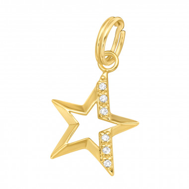 Star - 925 Sterling Silver Splitring Charms SD44527