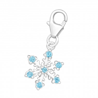 Snowflake - 925 Sterling Silver Splitring Charms SD45608
