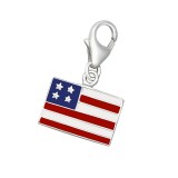 USA Flag - 925 Sterling Silver Clasp Charms SD10200