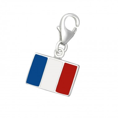 France Flag - 925 Sterling Silver Clasp Charms SD10204