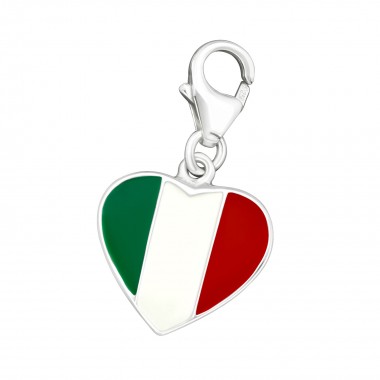 Italy Flag - 925 Sterling Silver Clasp Charms SD10280