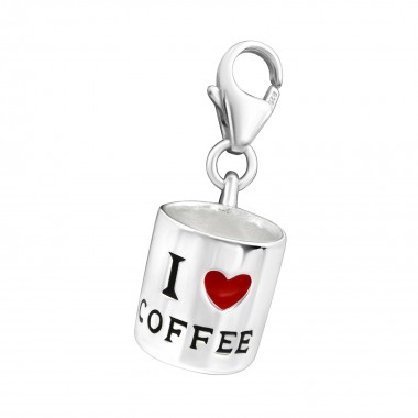 Coffee Cup - 925 Sterling Silver Clasp Charms SD11690