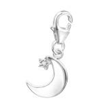 Crescent Moon - 925 Sterling Silver Clasp Charms SD11694
