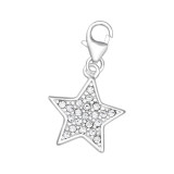 Star - 925 Sterling Silver Clasp Charms SD12135