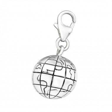 World - 925 Sterling Silver Clasp Charms SD12142