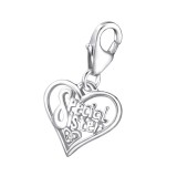 Heart - 925 Sterling Silver Clasp Charms SD14520