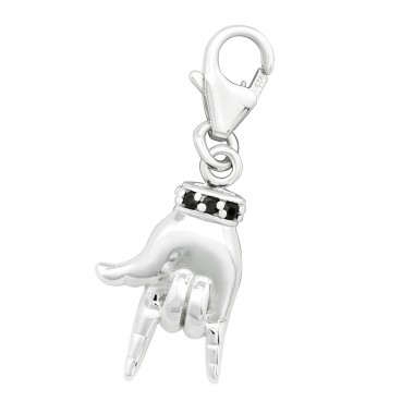Finger - 925 Sterling Silver Clasp Charms SD19878