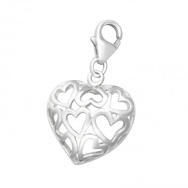 Heart - 925 Sterling Silver Clasp Charms SD2809