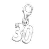 Thirty - 925 Sterling Silver Clasp Charms SD3111