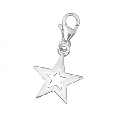 Star - 925 Sterling Silver Clasp Charms SD36211