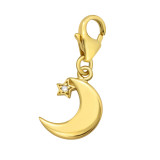 Crescent Moon - 925 Sterling Silver Clasp Charms SD42059