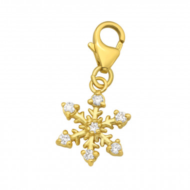 Snowflake - 925 Sterling Silver Clasp Charms SD42063