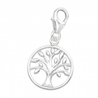 Laser Cut Tree Of Life - 925 Sterling Silver Clasp Charms SD44444