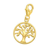 Laser Cut Tree Of Life - 925 Sterling Silver Clasp Charms SD44447
