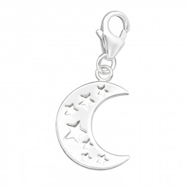 Crescent Moon - 925 Sterling Silver Clasp Charms SD44449