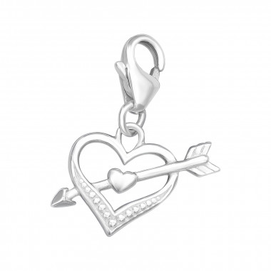 Heart And Arrow - 925 Sterling Silver Clasp Charms SD44454