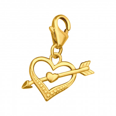 Heart And Arrow - 925 Sterling Silver Clasp Charms SD44457