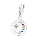 Moon And Star - 925 Sterling Silver Clasp Charms SD44496