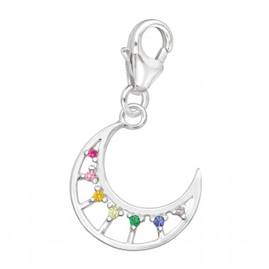 Crescent Moon - 925 Sterling Silver Clasp Charms SD44517