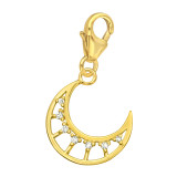 Crescent Moon - 925 Sterling Silver Clasp Charms SD44520