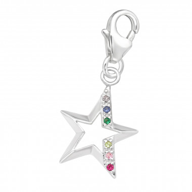 Star - 925 Sterling Silver Clasp Charms SD44523