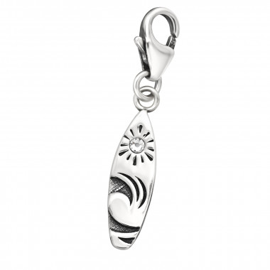 Surfboard Beach - 925 Sterling Silver Clasp Charms SD44529