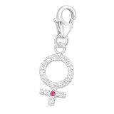 Female Gender Sign - 925 Sterling Silver Clasp Charms SD45623