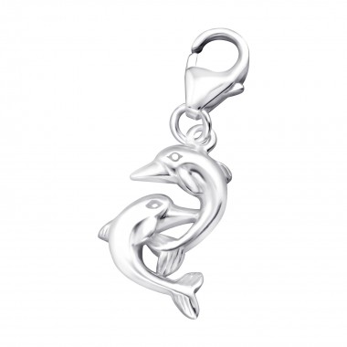 Dolphin - 925 Sterling Silver Clasp Charms SD6